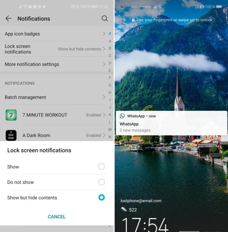 Hide Lock Screen Notification Contents