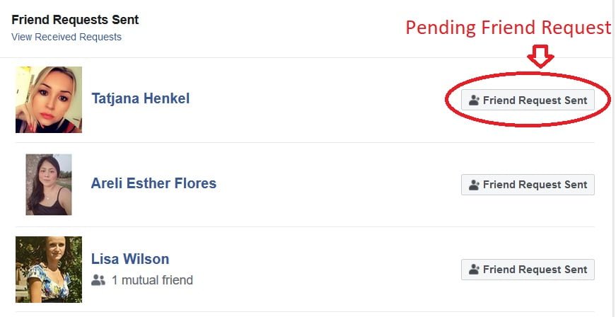 Pending Friend Requests On Facebook