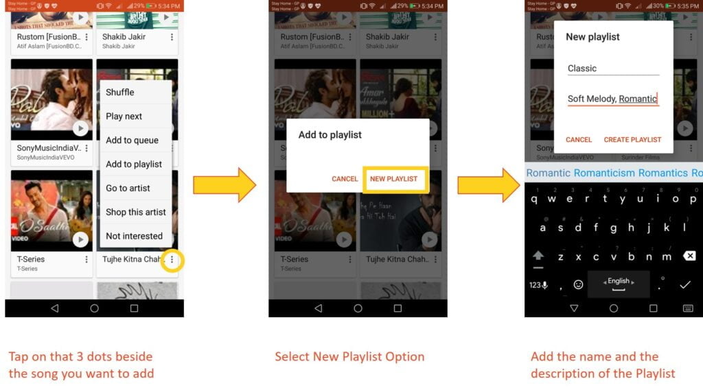 Create Playlist In Google Play Music On Android Devices