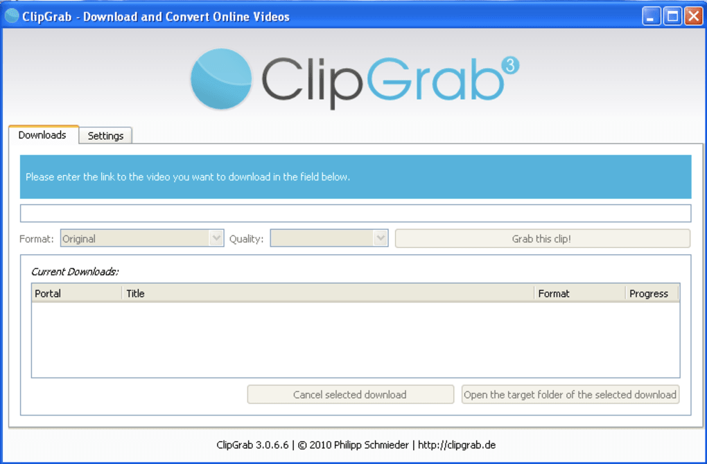 Convert YouTube video to mp3 by ClipGrab 